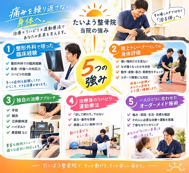 たいよう鍼灸整骨院の強み